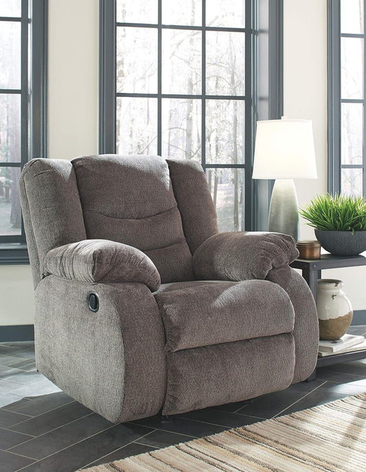 Tulen Modern Manual Pull Tab Rocker Recliner, Dark Gray-1