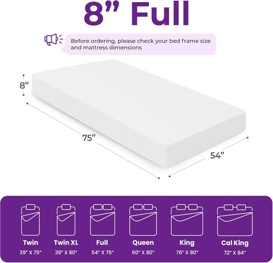 Cooling Gel Memory Foam Mattress, Full Size, 8 Inch-1