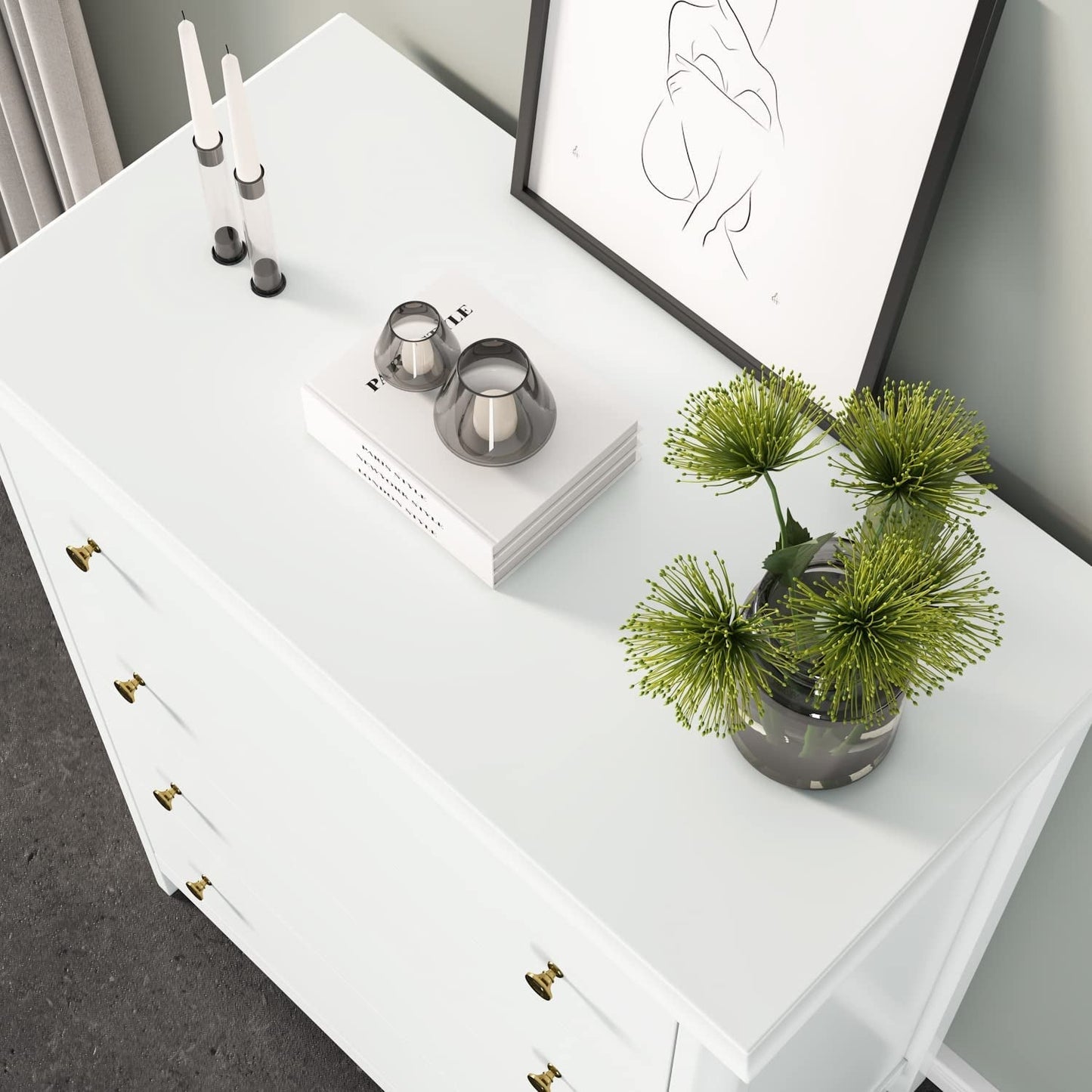 Modern 4-Drawer Chest of Drawers, Nursery, Living Room-1