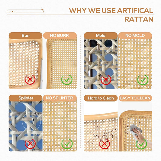 Mid-Century Rattan Dining Chairs Set of 6-1