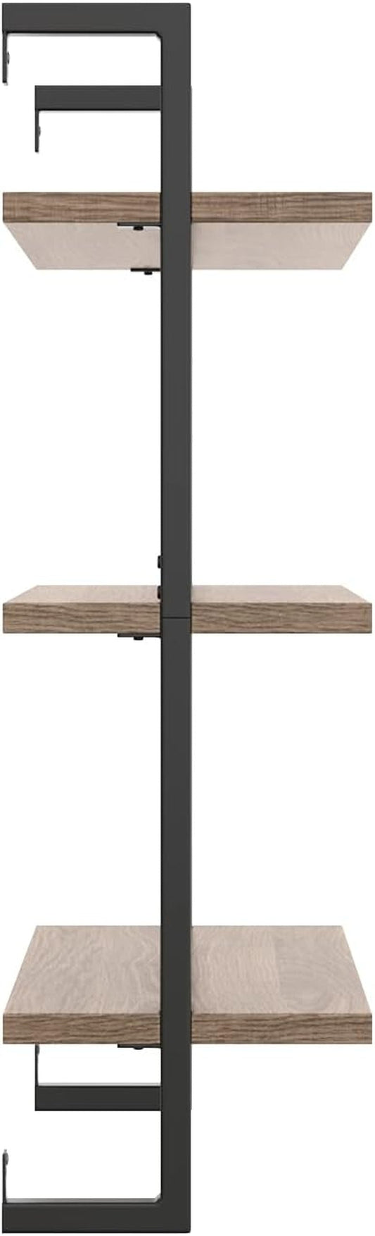 Rustic Wall-Mounted Bookcase with Industrial Frame-1