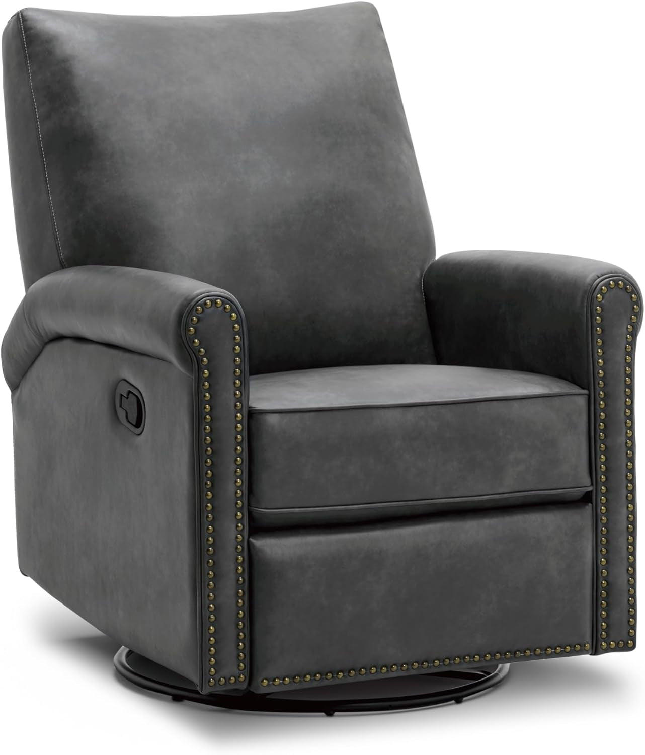 Large Leather Recliner Chair Faux Swivel Rocker for Adults Manual Sofa for Living Room Bedroom Home Theater Seating-0