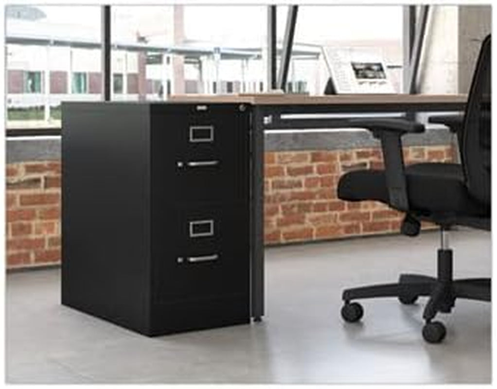 2-Drawer Office Filing Cabinet - 310 Series Full-Suspension Letter File Cabinet, 26.5"D, Black (H312)-2