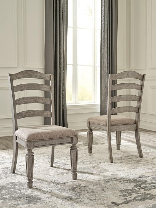 Lodenbay Classic Farmhouse Weathered Dining Chair, Set of 2, Antique Gray-1