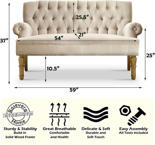 Warm Beige Hermosa Para Sala Love Seats Sofa Set-1