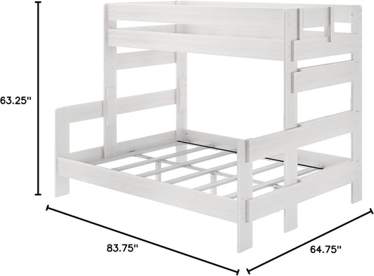 Bunk Bed, Twin Xl-Over-Queen Bed Frame for Kids, Solid Wood for No Box Spring Needed, Driftwood-1