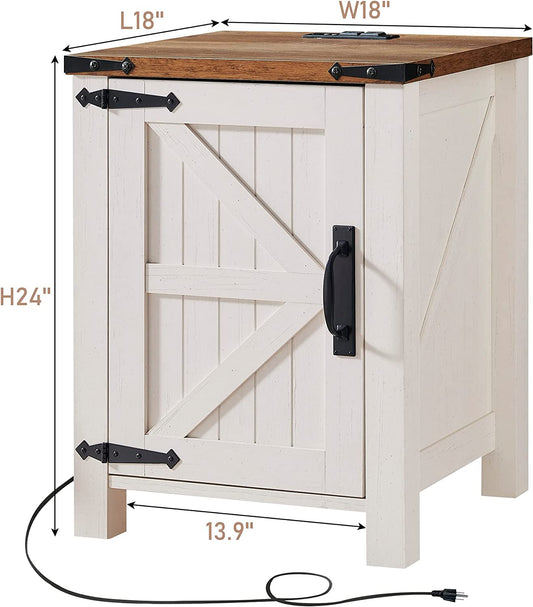 Nightstand with Charging, Antique-1