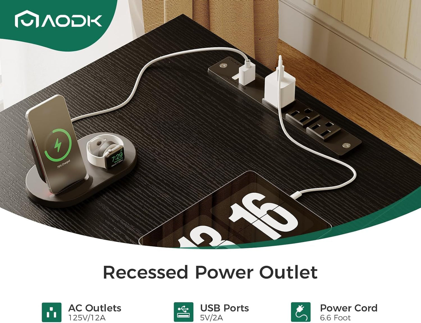 66" L Shaped Computer Desk, 113“ Reversible Home Office Desk with File Cabinet & 4 Fabric Drawers, Two Person Desk with LED Lights & Power Outlet, Corner Gaming Desk with Monitor Shelf, Black-4