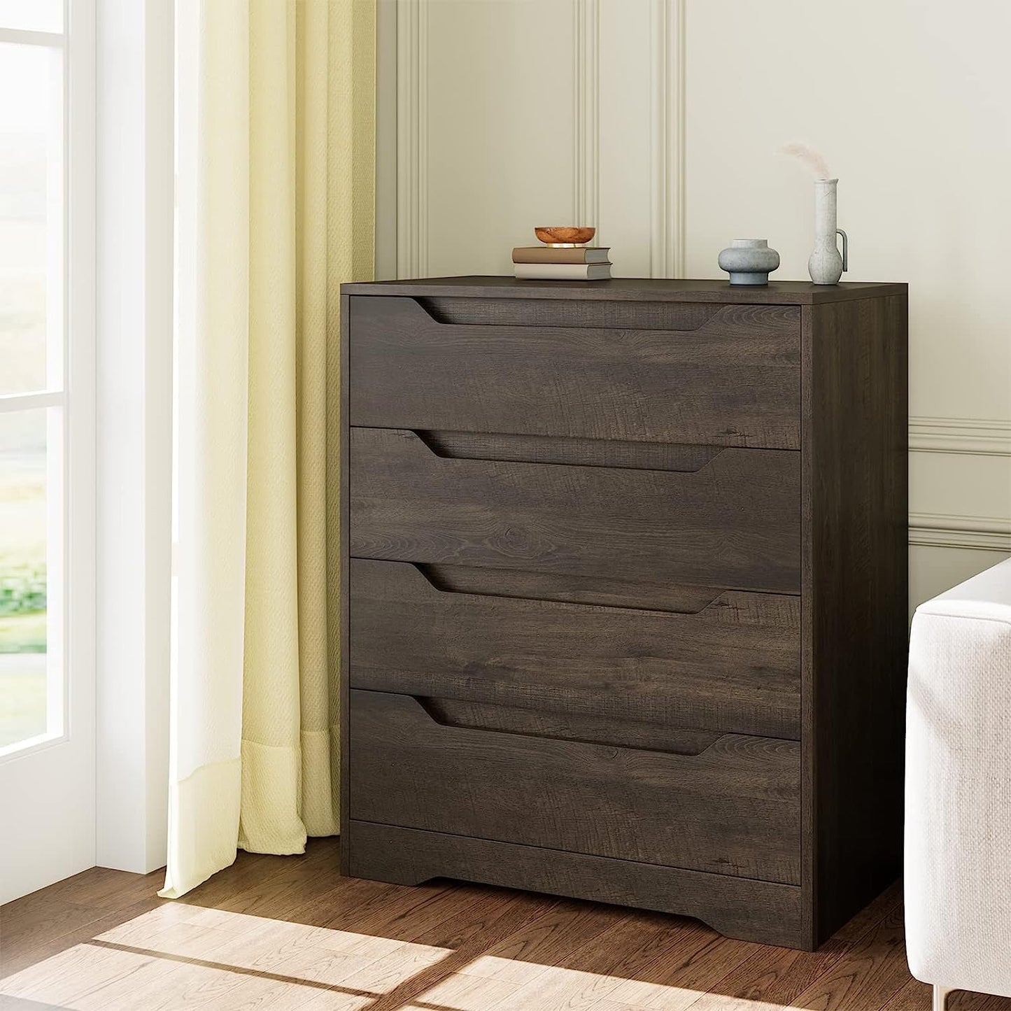Modern 4 Drawer Dresser with Cut-Out Handles-4