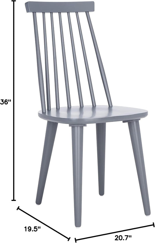 American Homes Collection Burris Country Farmhouse Grey Spindle Side Chair , Wood, (Set of 2)-1
