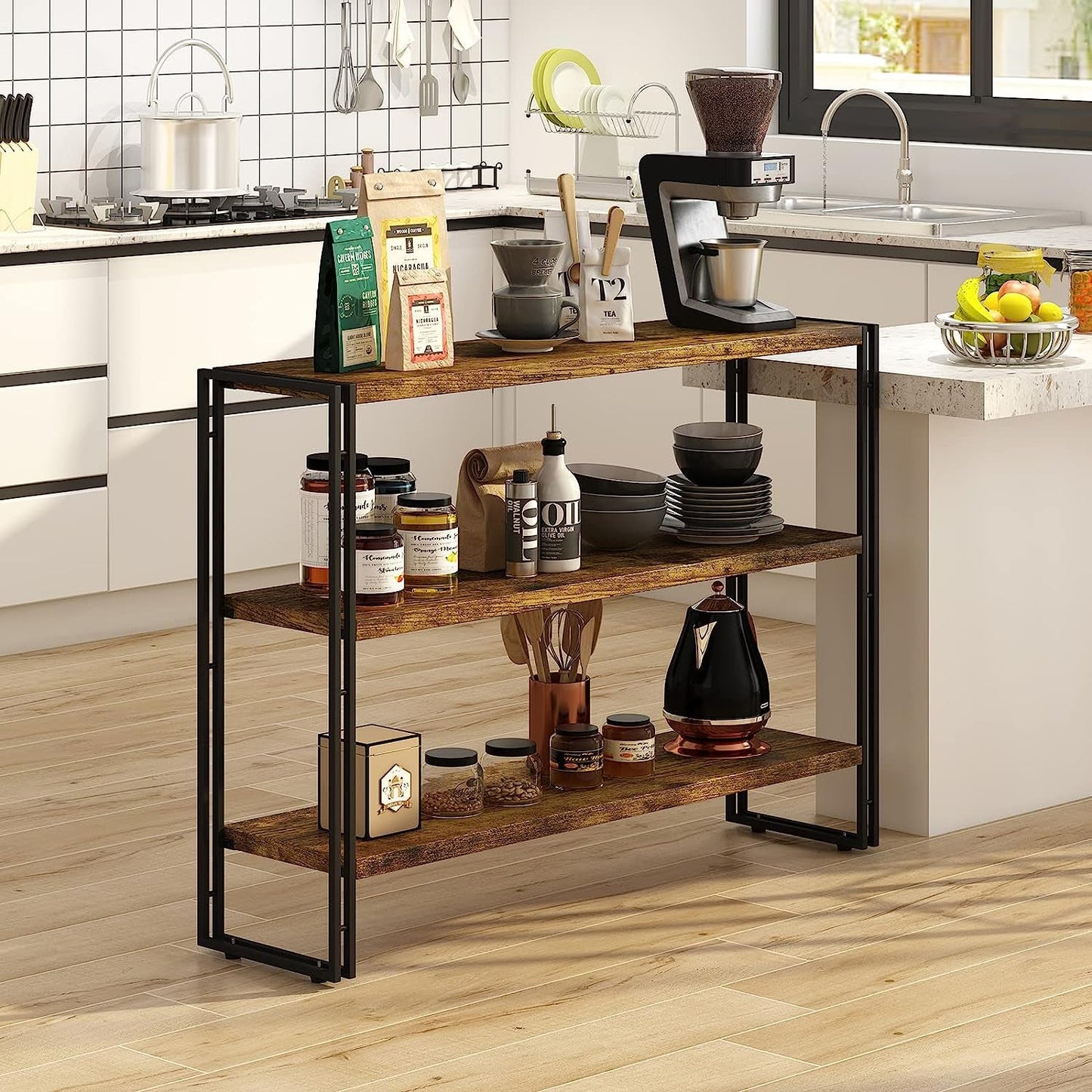 Rustic 3-Tier Bookcase for Home and Office-3