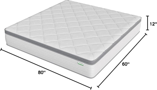 Queen Hybrid Mattress, 12 Inch, Pillow Top, Medium-Soft-1