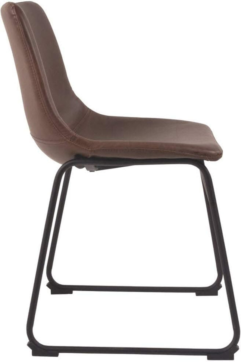 Mid Century Centiar 18.75" Dining Bucket Chair, 2 Count, Black and Brown-4