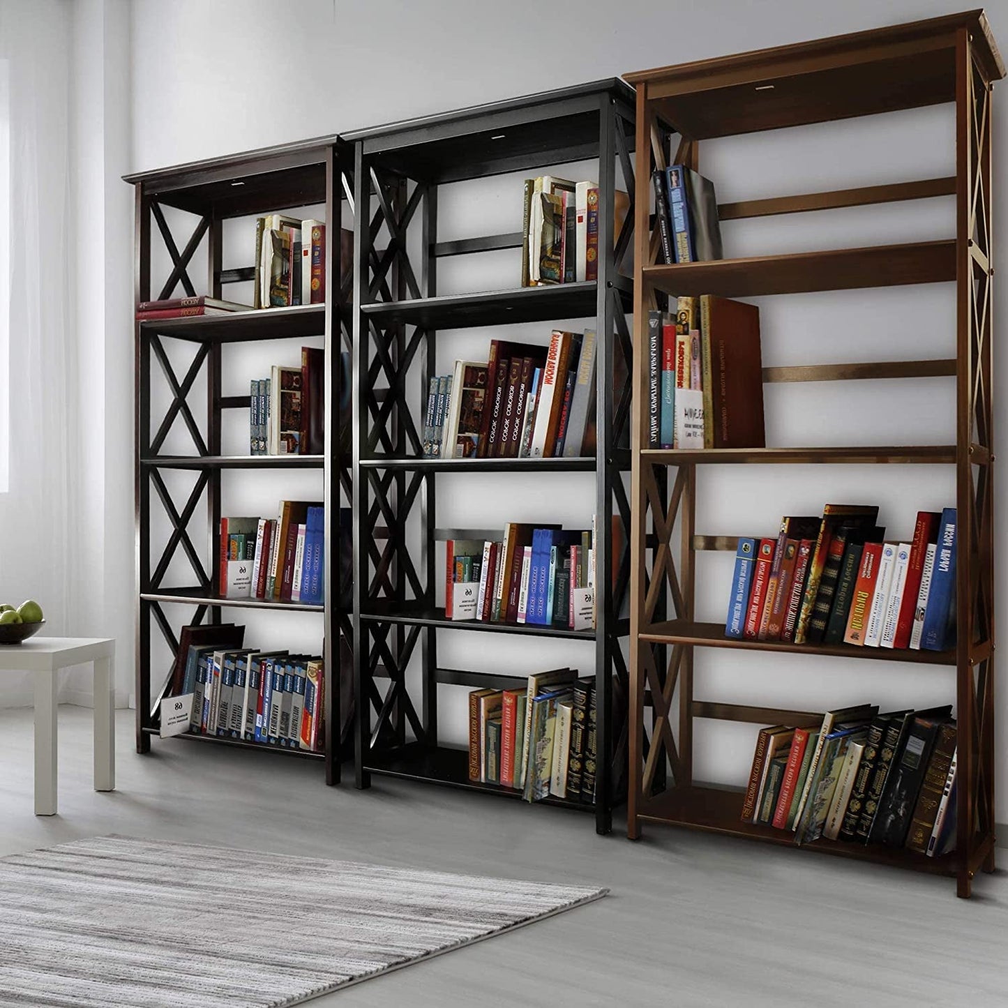 Espresso Montego Bookcase with 5 Shelves (New)-4