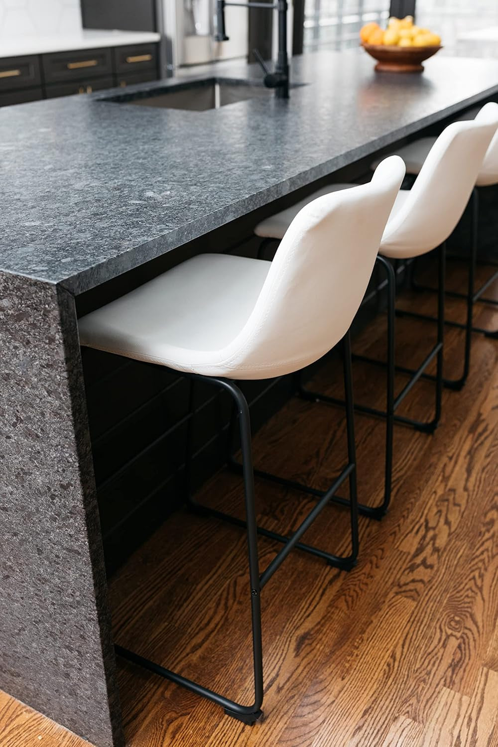 Centiar Urban Industrial 28.75" Pub Height Bucket Seat Barstool, 2 Count, White-4