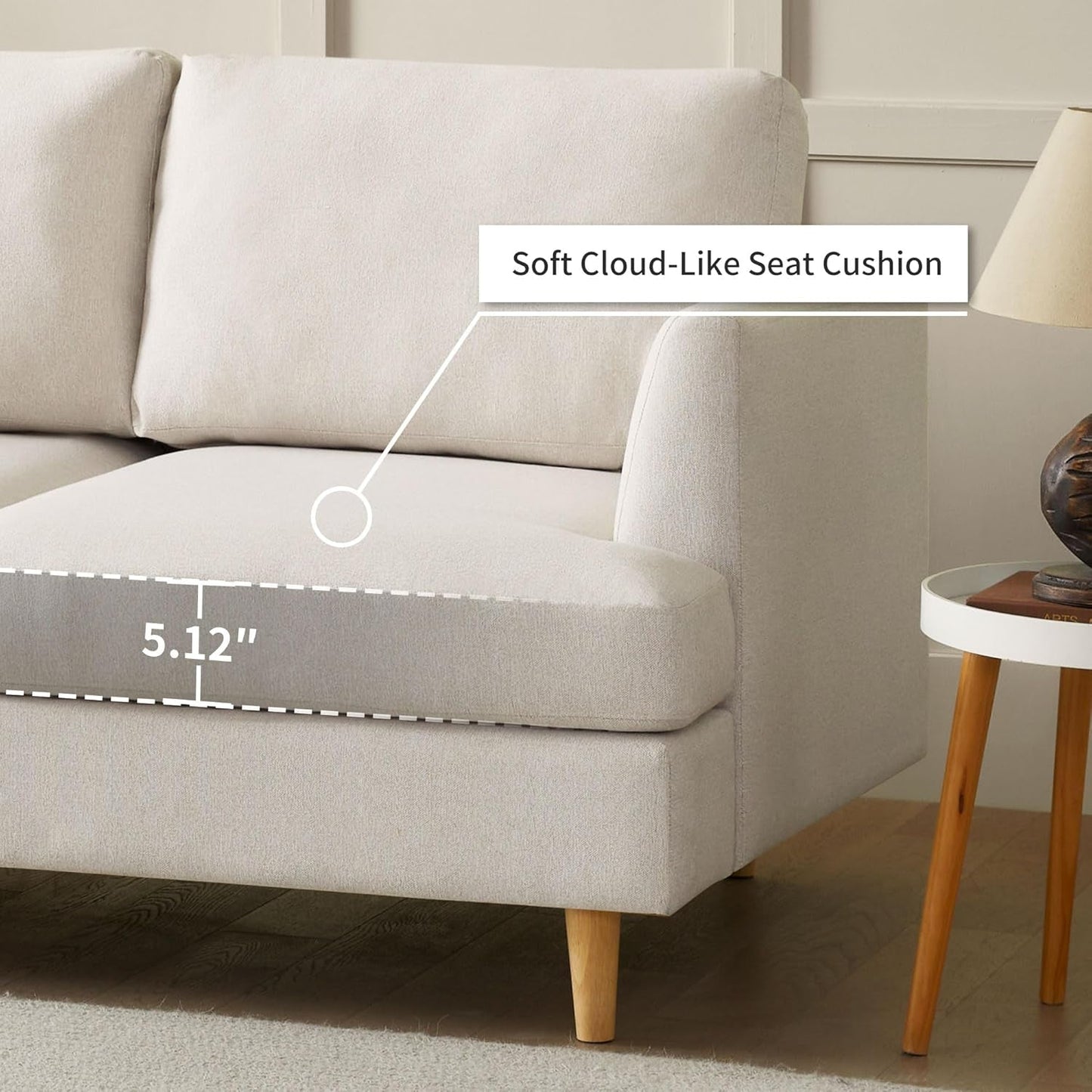 Modern Beige Loveseat for Small Spaces-4