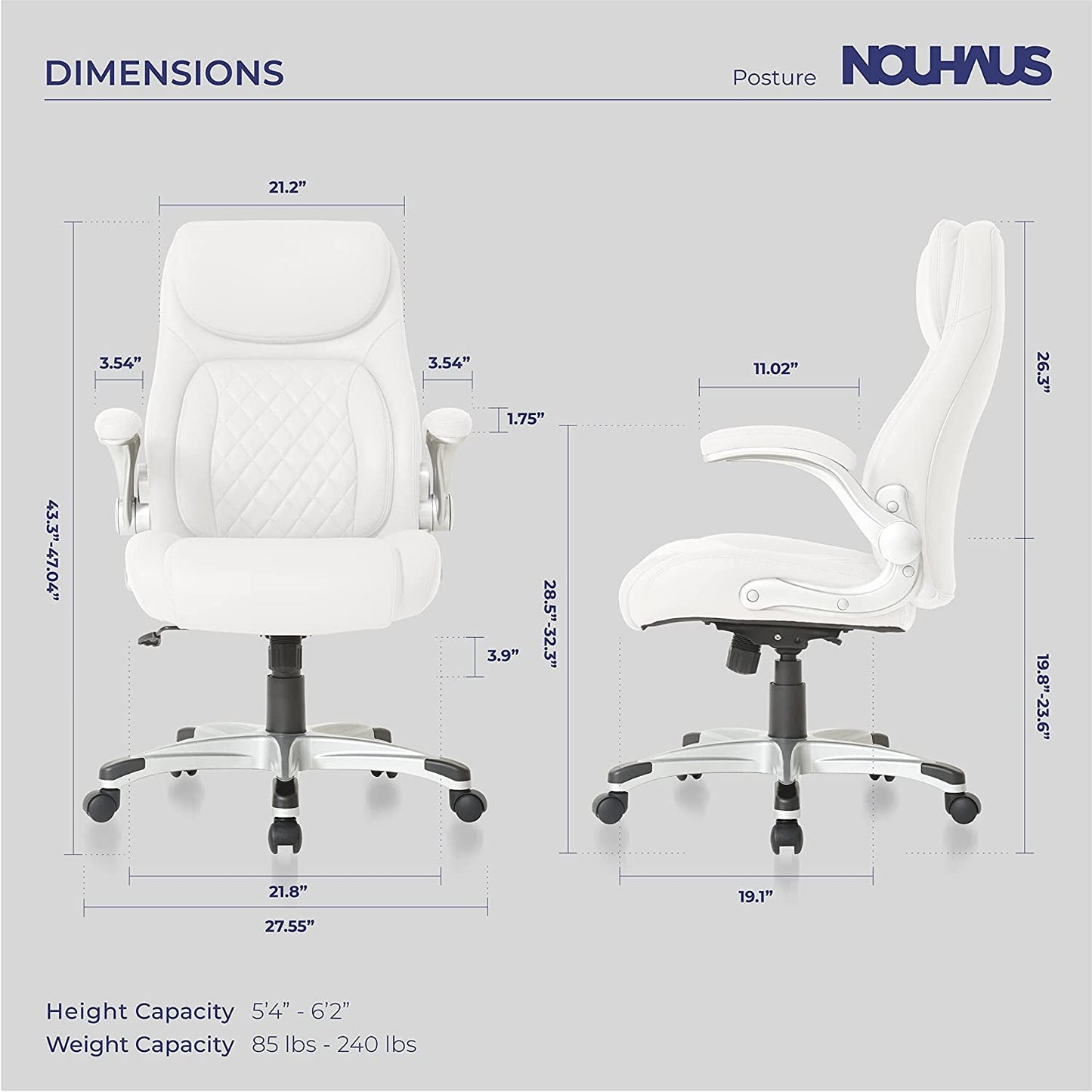 Nouhaus Ergonomic Office Chair with Lumbar Support-4