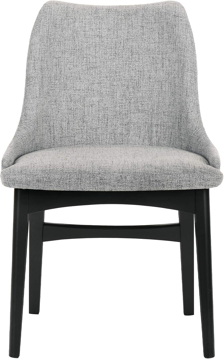 Azalea Fabric Wood Dining Side Chairs-Set of 2, 19" SH, Gray/Black-4