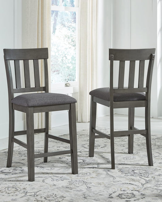 Hallanden Modern Farmhouse 25.75" Counter Height Upholstered Barstool, Set of 2, Dark Gray-1
