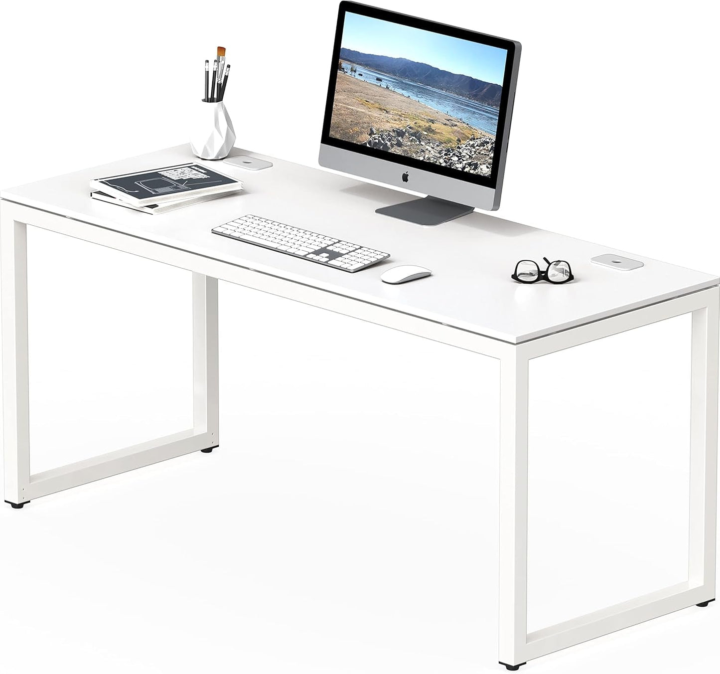 Home Office 55-Inch Large Computer Desk, 24" Deep, White-4