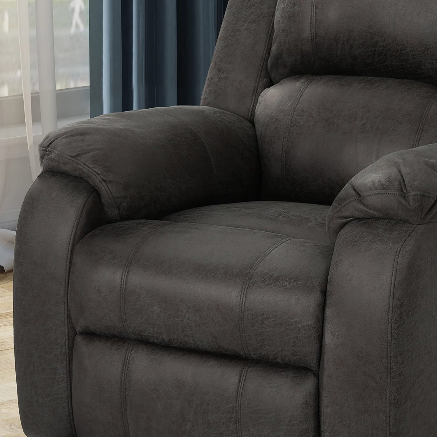 Michelle Gliding Recliner in Slate and Black-4