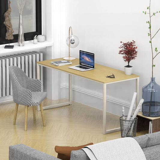 Home Office 55 Inch Computer Desk, 24" Deep, Oak-1