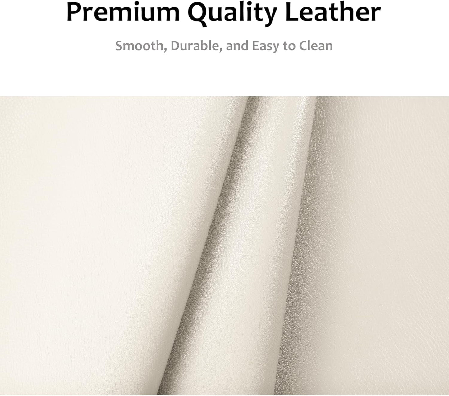 Leather Recliner Chair, Manual Recliner W/Comfortable Arms and Cup Holders for Living Room CF8011 - Beige, Medium-4