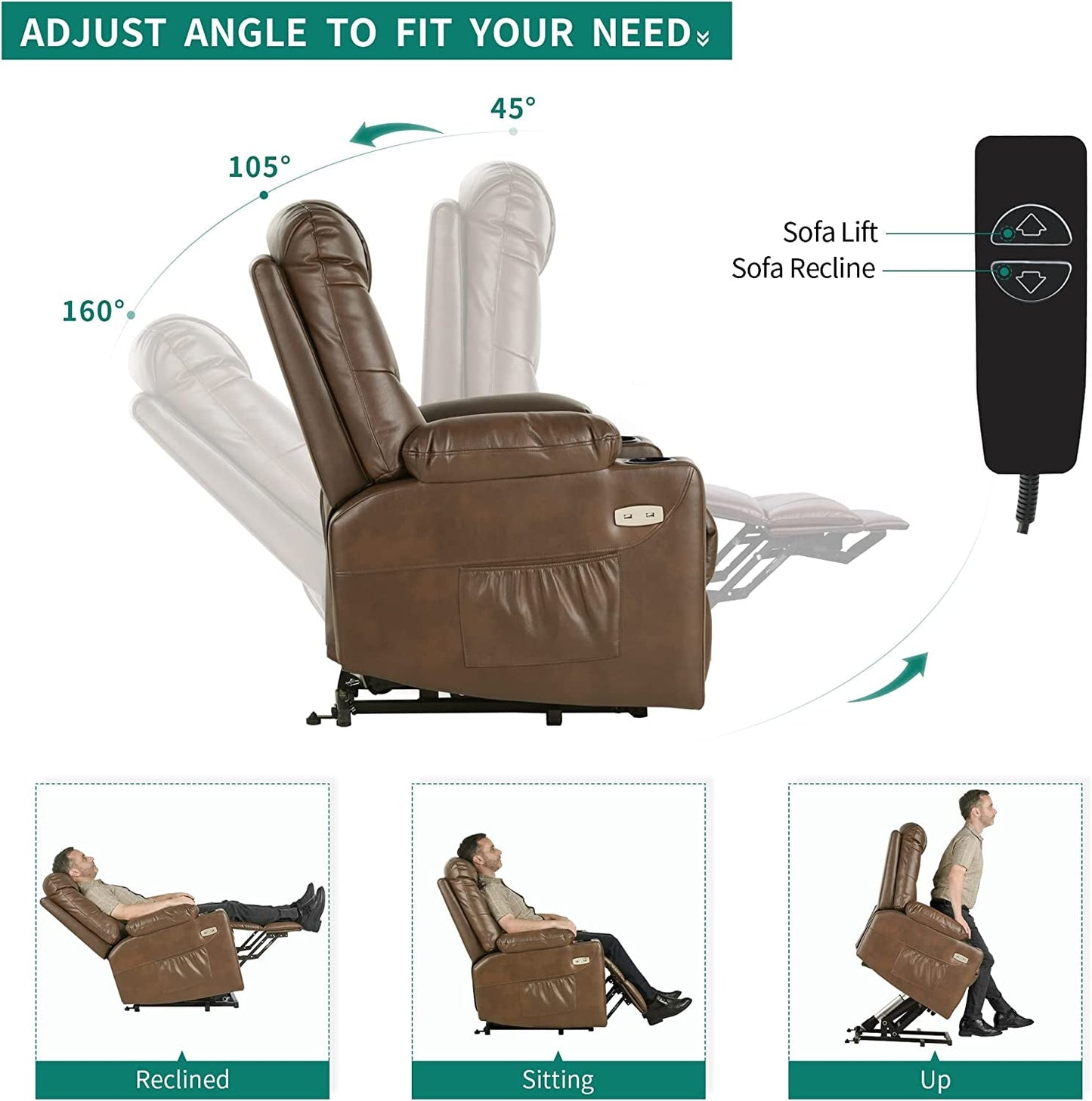 Electric Power Lift Recliner Chair for Elderly-4