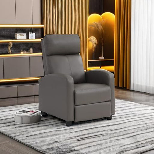 Recliner Chair for Living Room Reading Chair Recliner Sofa Winback Chair Single Sofa Home Theater Seating Modern Reclining Chair Easy Lounge with PU Leather Padded Seat Backrest-1