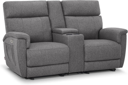 Power Loveseat Recliner Massage, Heat, Headrest, USB-C-1