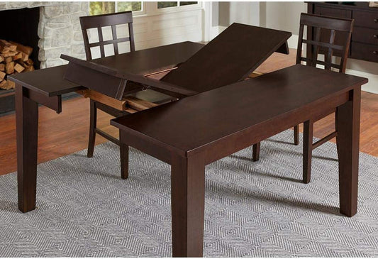 Extendable Espresso Dining Table, Seats 4-8-1