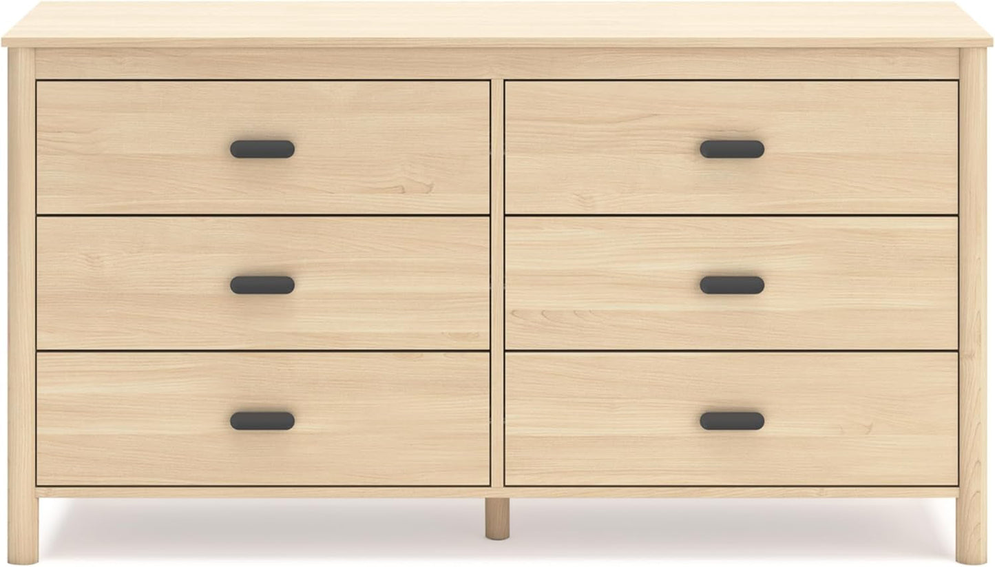Light Brown Dresser with 6 Drawers-4