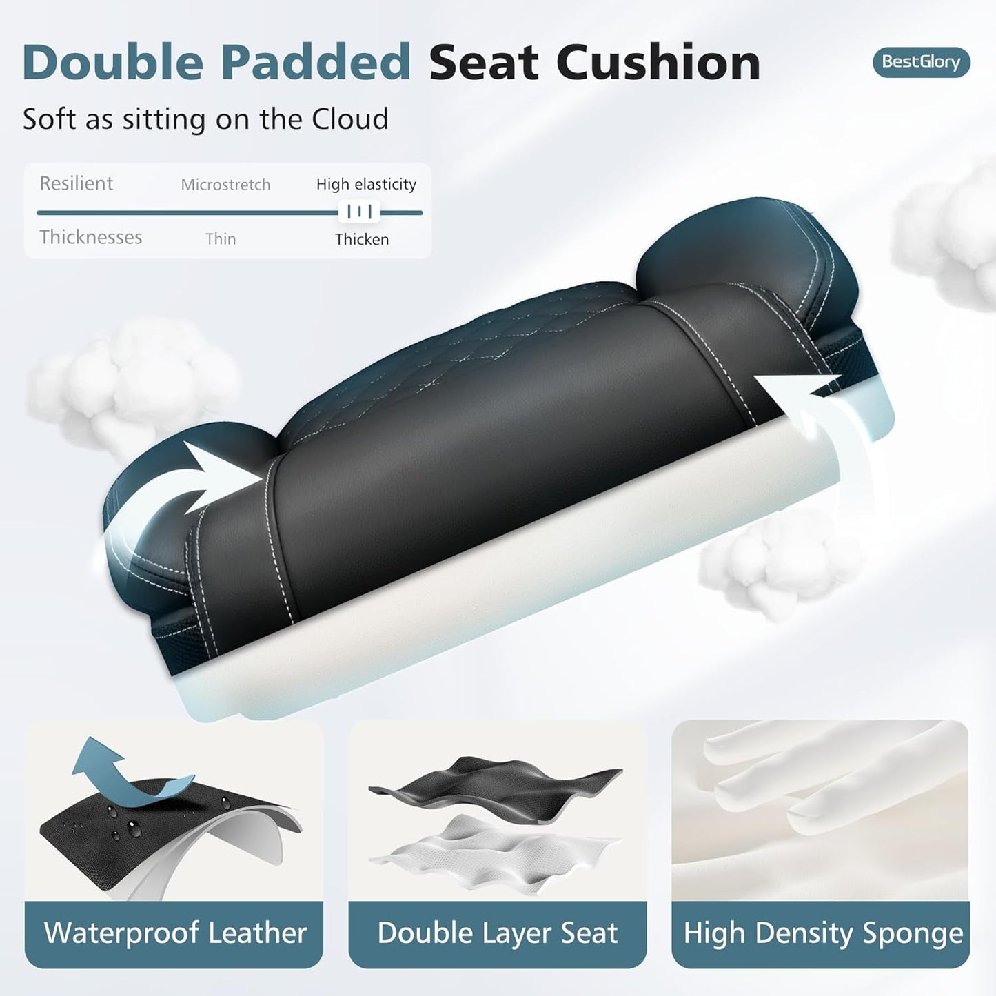 Office Chair, Ergonomic High Back Home Office Desk Chair, Big and Tall Breathable Leather Office Chair with Lumbar Support Flip-Up Armrests, Computer Chair with Rocking Function-4