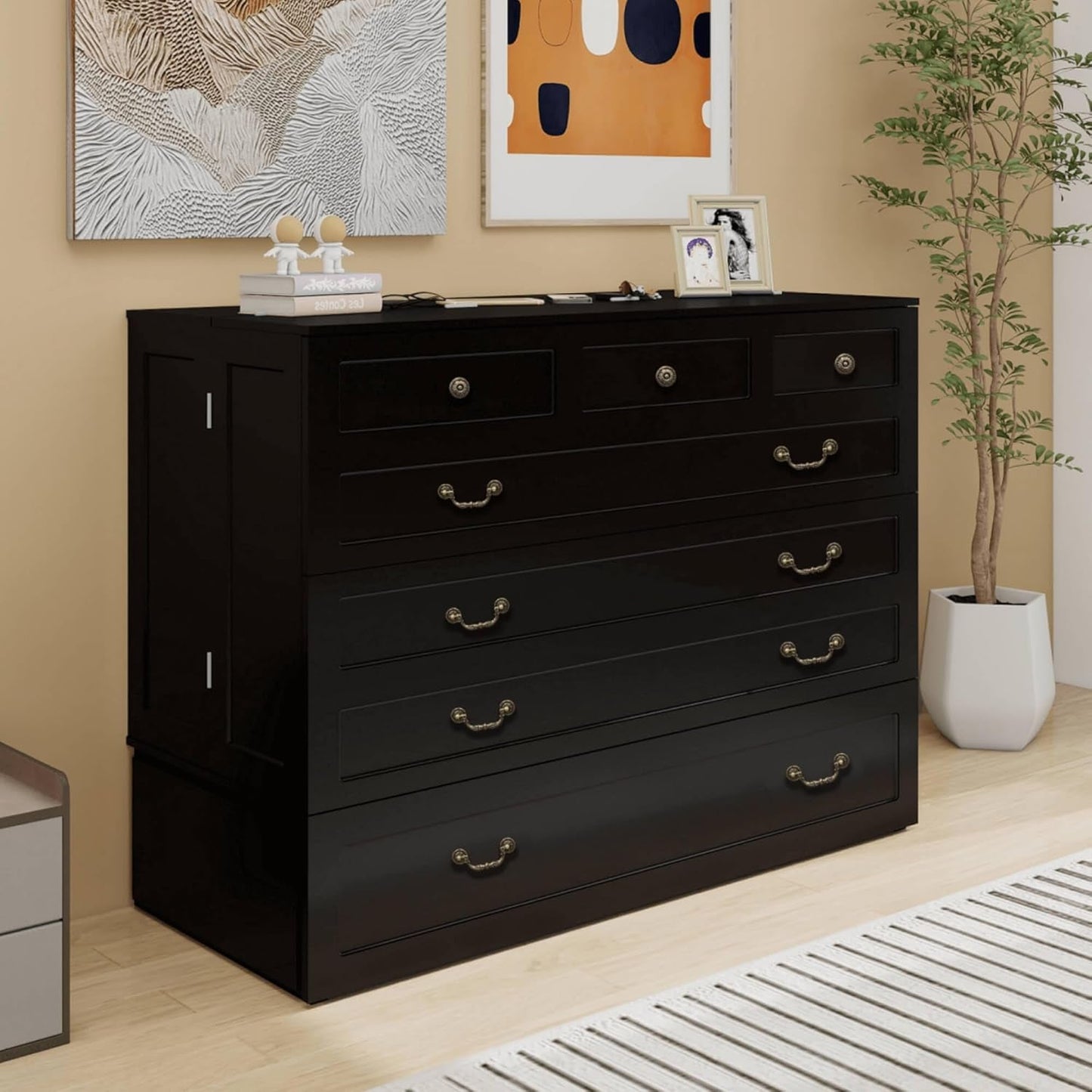 Queen Murphy Bed Cabinet with Charging Station Design-3