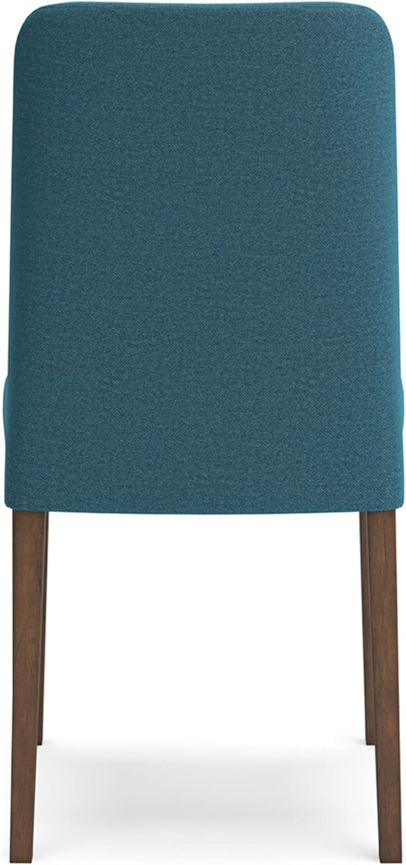 Lyncott Contemporary Dining Room Upholstered Side Chair with Foam Cushion, 2 Count, Blue & Brown-4