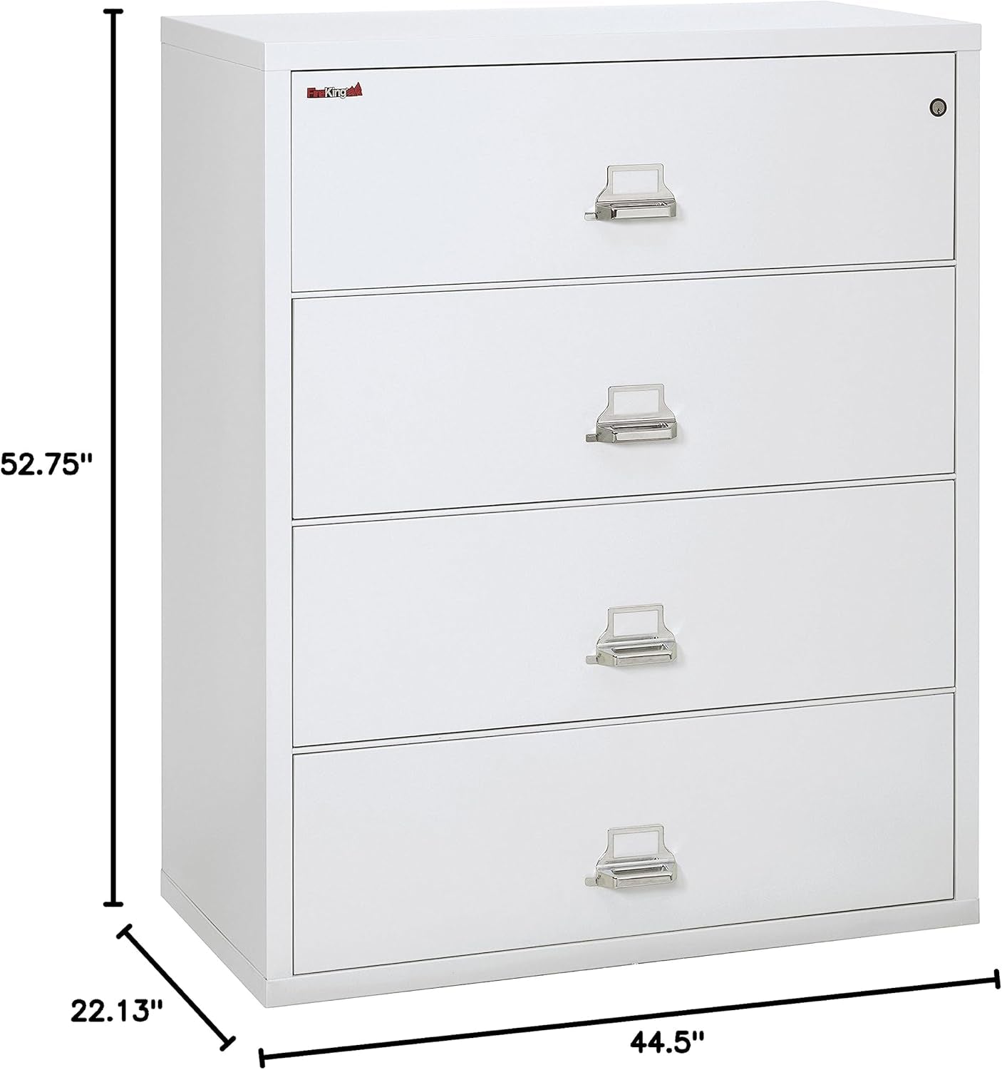 White 4 Drawer Fire Safe Lateral File-1