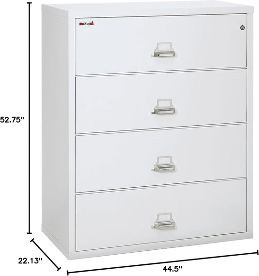 White 4 Drawer Fire Safe Lateral File-1