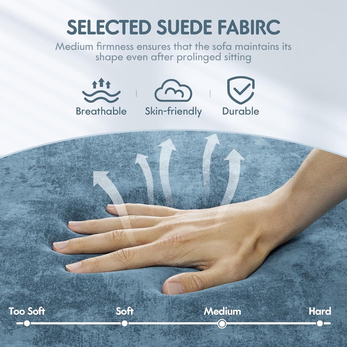 Convertible Sectional Sofa U-Shaped Couch with Soft Modern Cotton Chenille Fabric for Living Room, Oversized Seats with Comfortable Backrest, Dark Blue-4