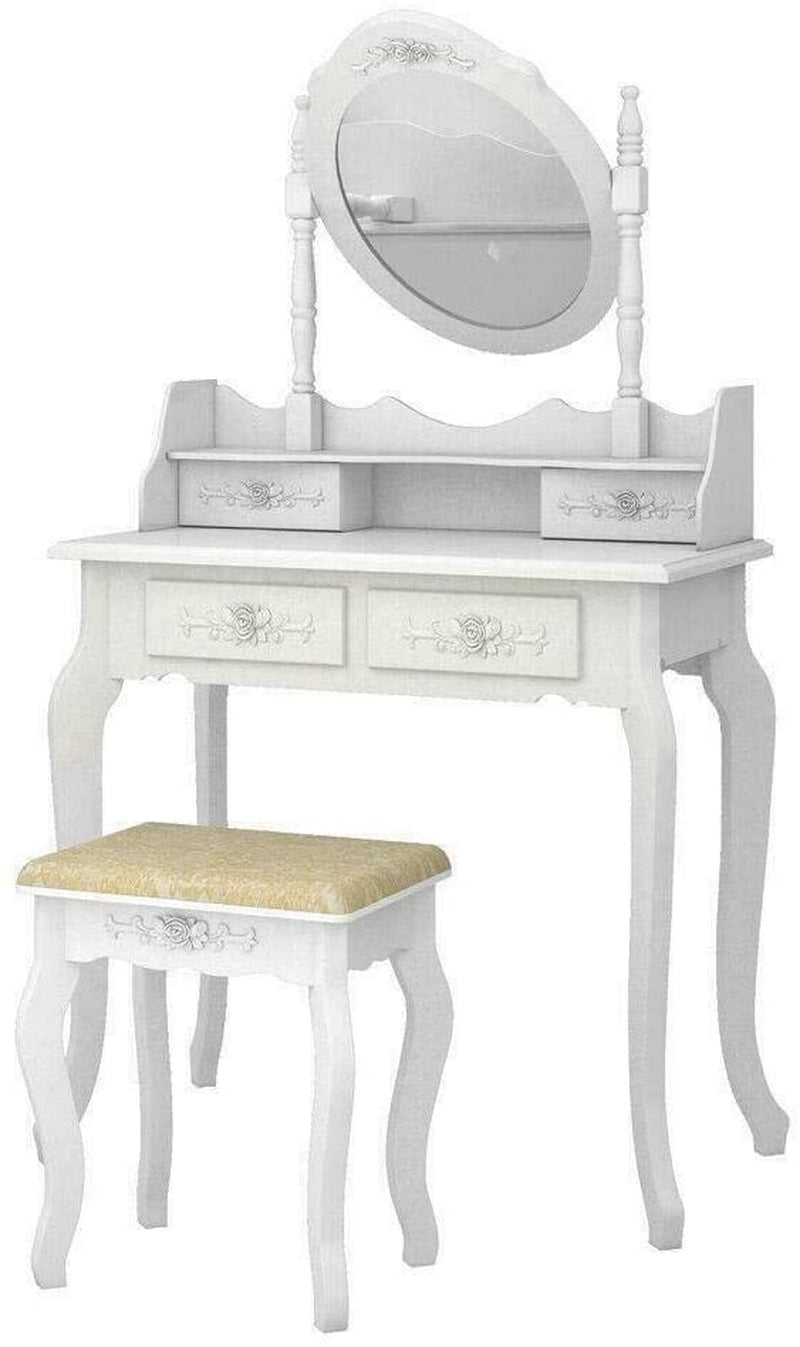White Vanity Makeup Dressing Table Set-4