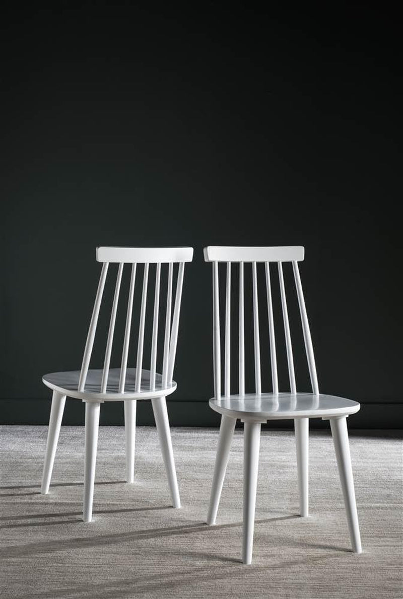 American Homes Collection Burris Country Farmhouse White Spindle Side Chair (Set of 2)-4