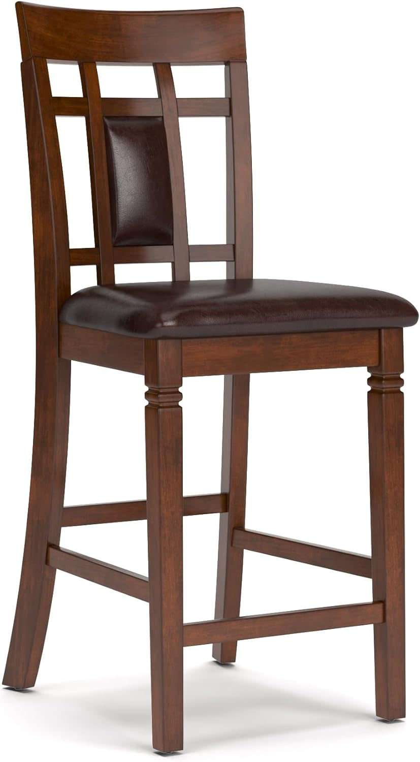 Bennox 5 Piece Counter Height Dining Set, Includes Table & 4 Barstools, Brown-4