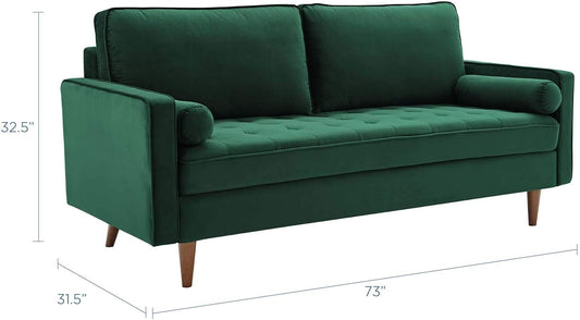 EEI-3764-GRN Valour Performance Velvet Sofa, Green-1