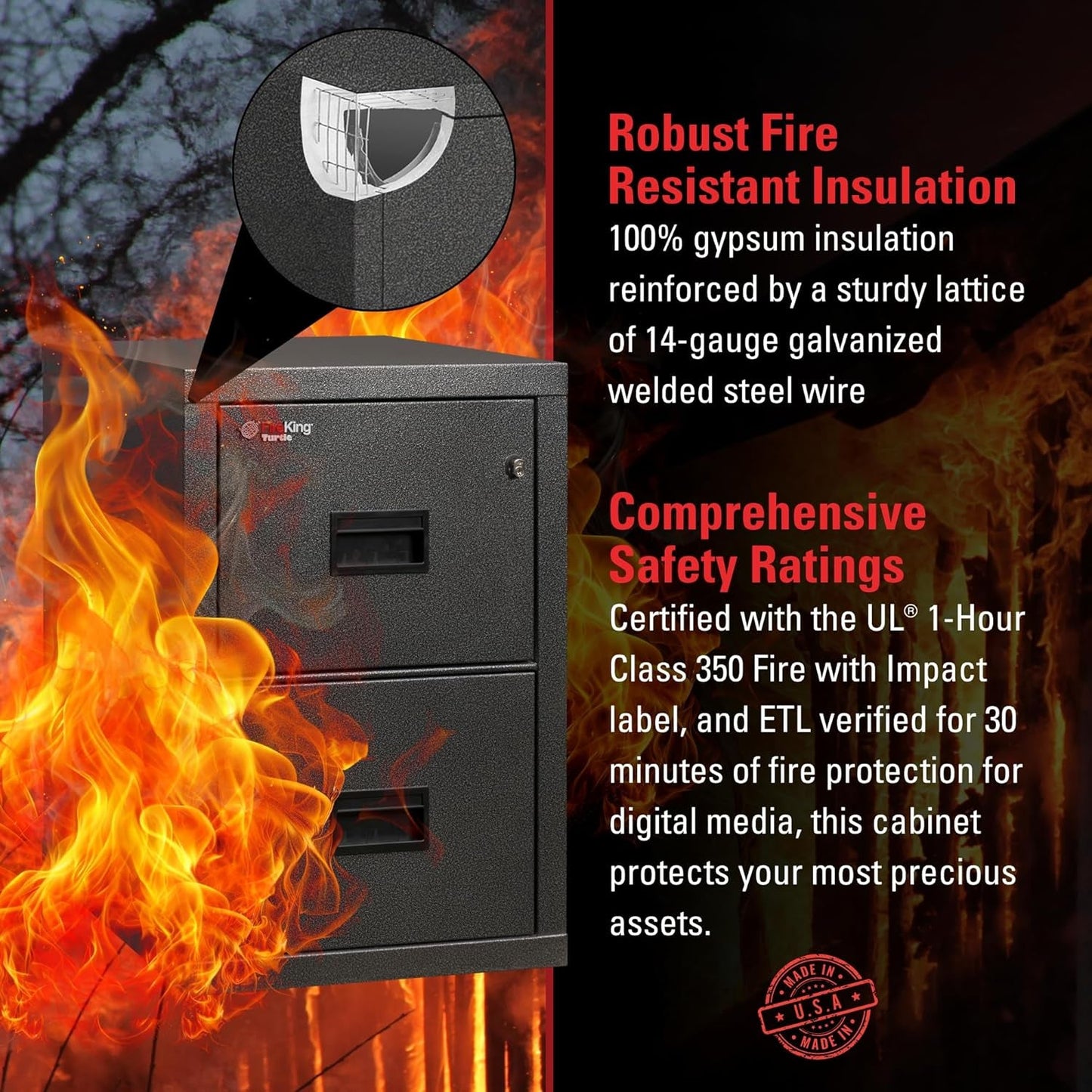 Black 2 Drawer Fire Safe Legal Letter File-4