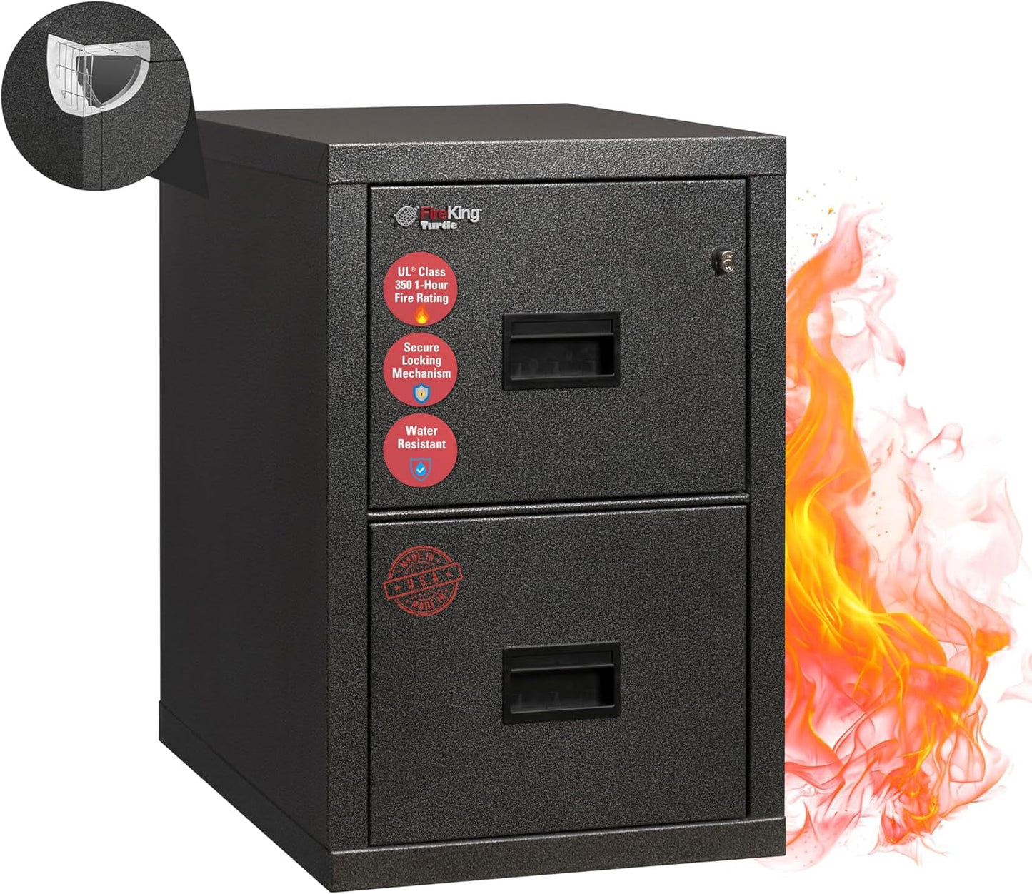 Black 2 Drawer Fire Safe Legal Letter File-0