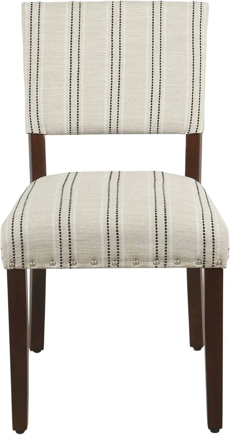 Home Decor | Upholstered Dining Chairs | Dining Chairs Set of 2 with Nailhead Trim | Decorative Home Furniture, Black and White Stripes-4