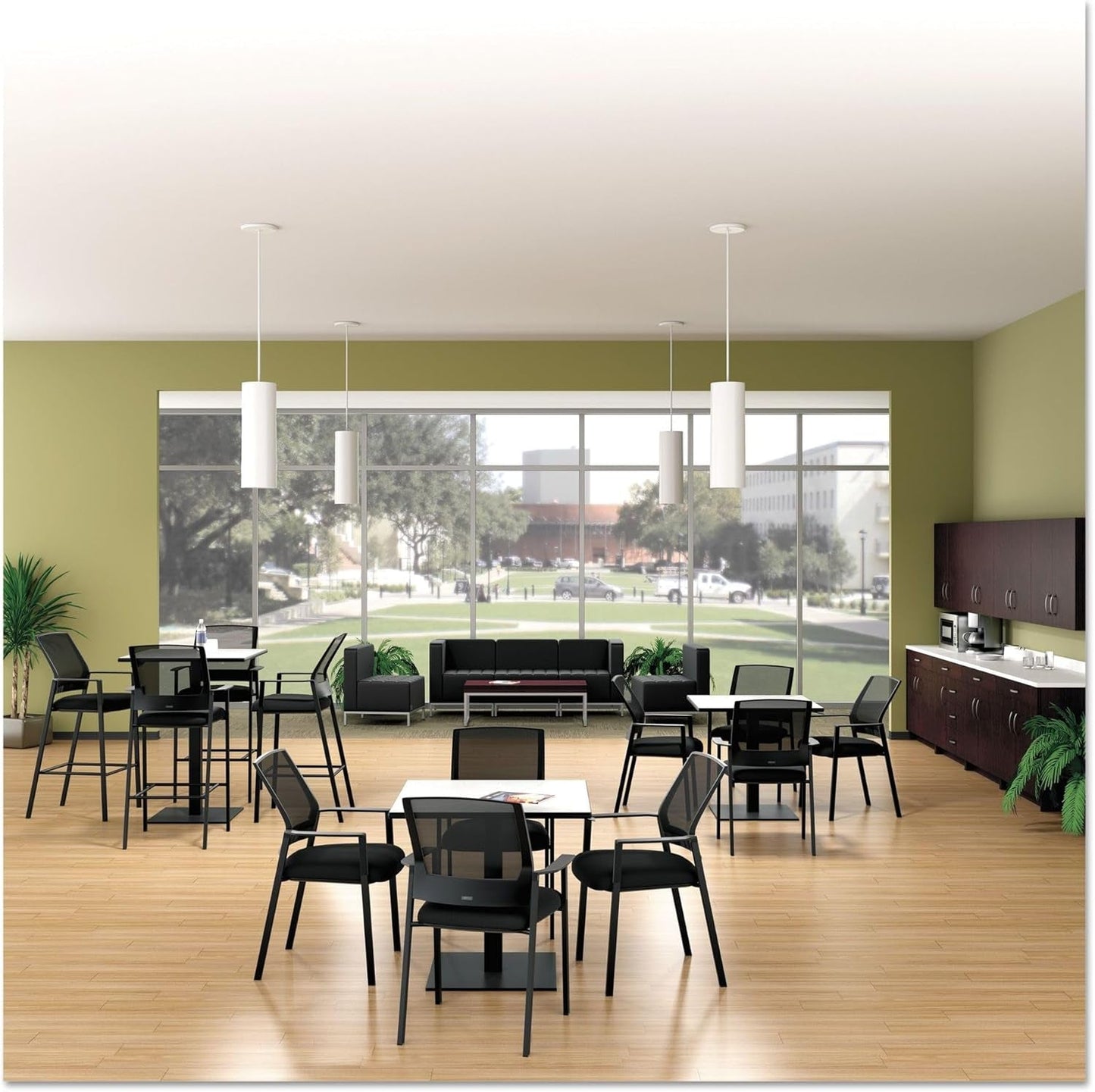 ALEQB8116P 26.38 In. X 26.38 In. X 30.5 In. QUB Series Powered Armless L Sectional - Black-3