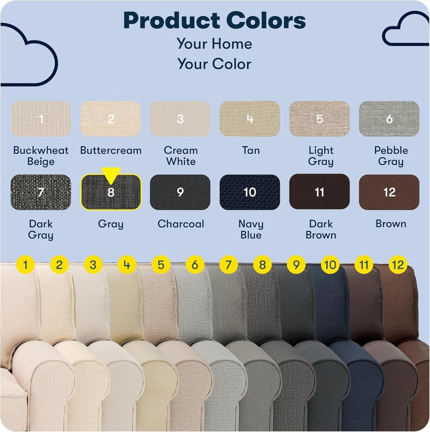 Buckwheat Beige Rolled Arm Loveseat (73")-4