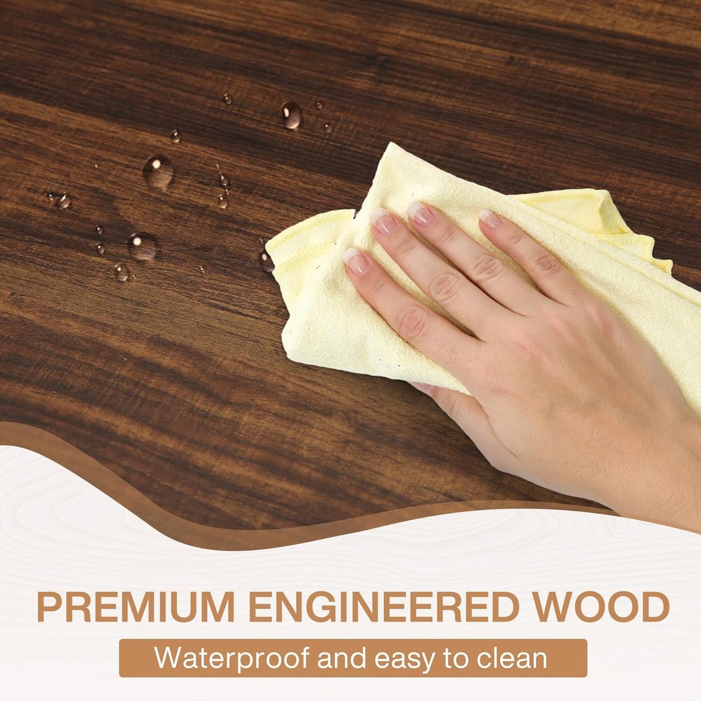 Farmhouse Dining Table for 6 People, 70.8-Inch Rectangular Wood Dining Table, Rustic Kitchen Table with Heavy Duty Metal Legs for Dining Room-4