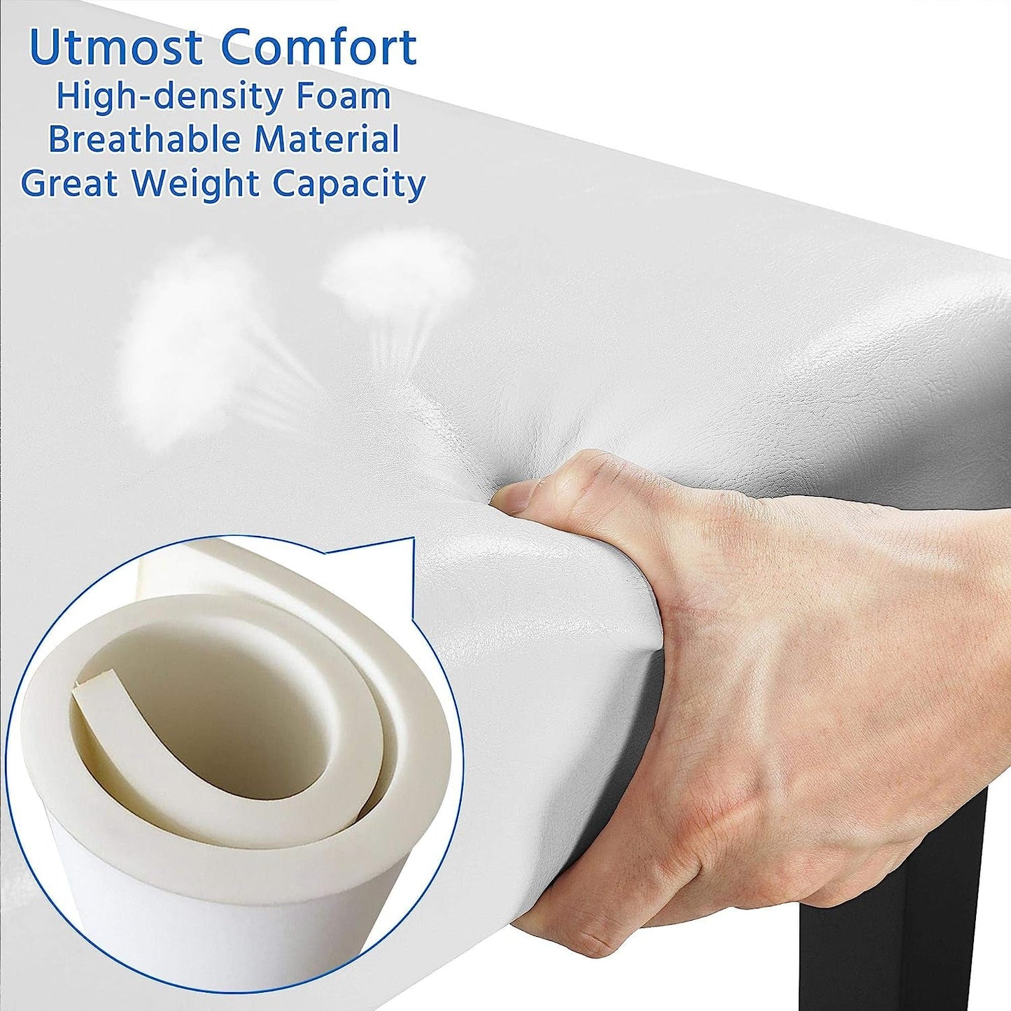 Set of 4 Modern Parson Chairs, Faux Leather, White-4