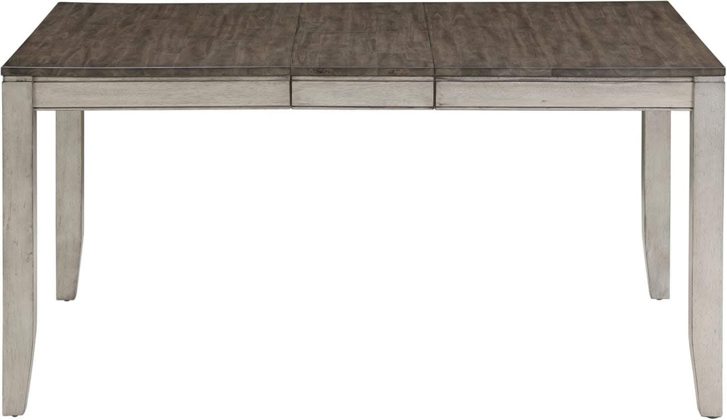 Furniture Abacus Rectangular Dining Table, 48"-60" Table W/ 12" Butterfly Leaf Extention, Seats up to 6, Kitchen/Dining/Living Room, Asian Hardwood Solids, 36" D X 48" W X 30" H, Gray-3